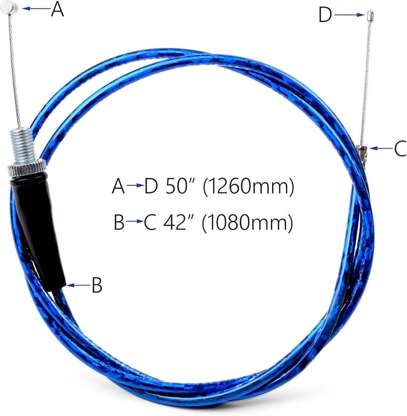 Riyitauto 7/8 22mm Throttle Handle Grips Cable Clamp On Off Switch for 50cc 90cc 110cc 125cc 200cc 250cc 4-Stroke Quad ATV Mini Bike Dirt Bike Pocket Bike with Soft Rubber Handle (Blue) - Image 3